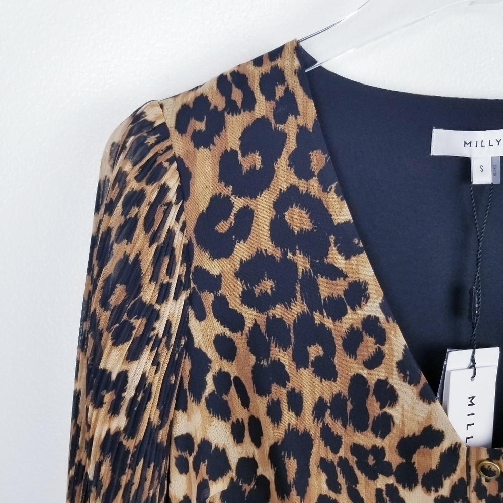 Milly Greer Leopard Print Blouse Top NWT - Picture 10 of 15